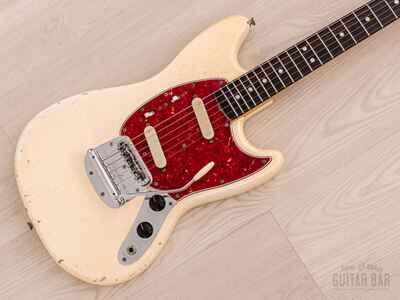 1966 Fender Mustang Vintage Guitar Olympic White 100% Original, Slab Board w /