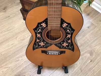 KAY ACOUSTIC DREADNOUGHT 70??S DOUBLE SCRATCH PLATE MODEL K-320 IN VERY GOOD COND