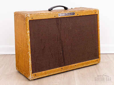 1959 Fender High Power Tweed Twin 5F8-A Vintage Tube Amp, 100% Original Circuit