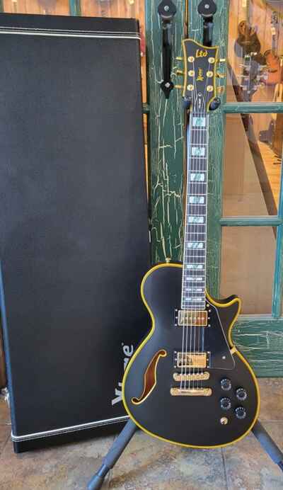 ESP LTD Xtone PS-1000 Semi Hollow Electric Guitar Vintage Black w /  Case
