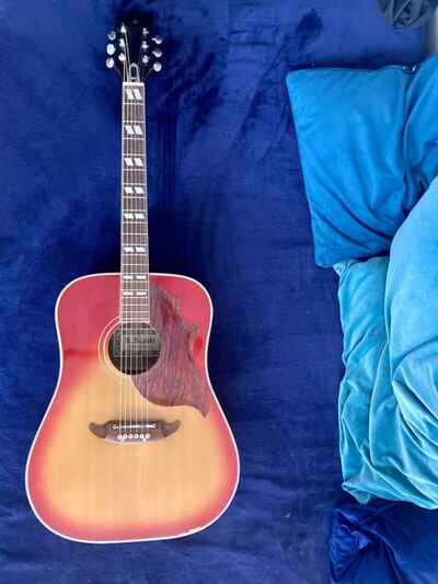 1970 Kiso Suzuki Hummingbird Acoustic  Guitar Cherry Burst