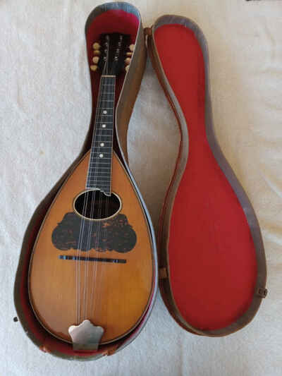 Antique Washburn Bowlback Mandolin W / CASE Circa 1910