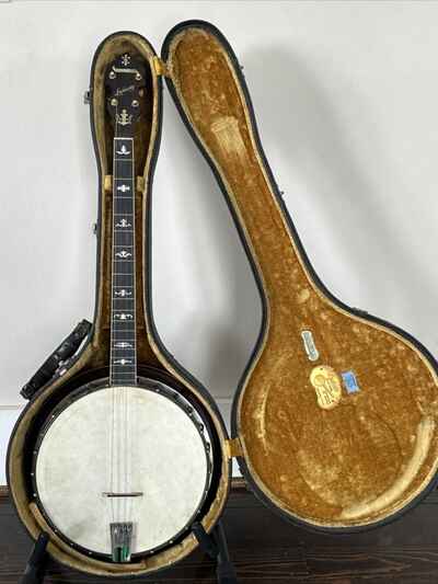 Ludwig Bellevue Tenor Banjo 1920s 19 Frets With Original Hard Case