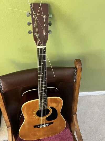 ??D-28 Style?? Vintage Dreadnought Acoustic Guitar (no Brand Name) Korea 1981