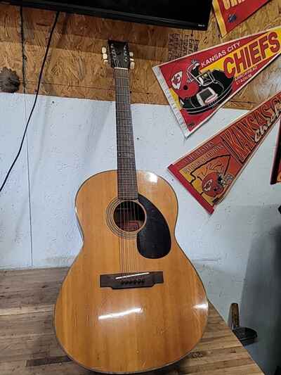 Vintage Yamaha FG-75 Red Label Acoustic Guitar 1970s