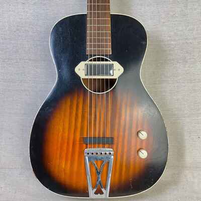 Stella Harmony H929 1959 Sunburst Rubber Bridge Acoustic Electric Parlor Guitar