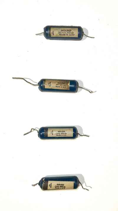 4 Ajax Blue Molded .1 400v Capacitors