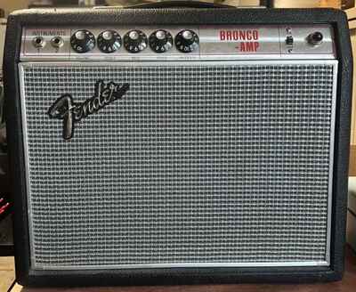 Vintage 1968 Fender Bronco Silverface TUBE Guitar Amp  /  Amplifier