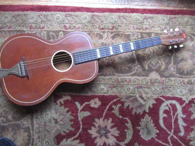 Vintage Harmony K and K acoustic guitar 1940s Supro National Dobro tailpiece ?