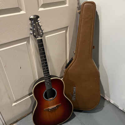 Ovation Acoustic Sunburst Deep Bowl Guitar - 1132 With Original Case VTG Cool