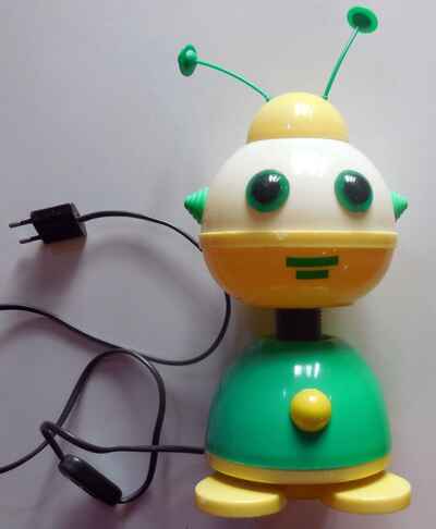 LAMPADA ROBOT PLASTICA VINTAGE DESIGN ITALIANO di STILFER anni 70 FUNZIONANTE abat jour