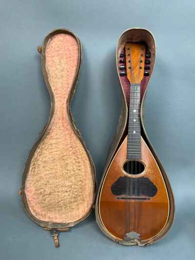 Antique Early Washburn? Gourd Bowl Back Mandolin 8-String w / Case Estate Find!