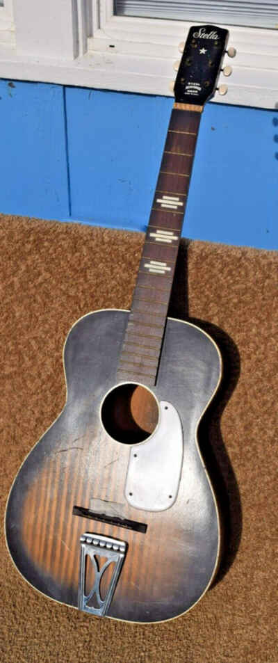 Vintage 1950s 1960s Harmony Stella Acoustic Parlor Guitar Restoration or Parts