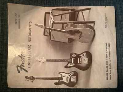 Fender Electric instruments original price list catalog 1964