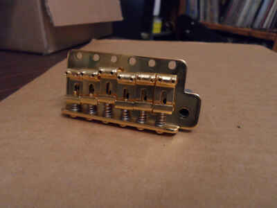 Vintage Gold Righty Tapered Block Roller Saddle Guitar Bridge