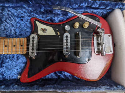 Burns Sonic Model 1886 - Cherry Red - 1960s - Original Hard Case - Full Refret