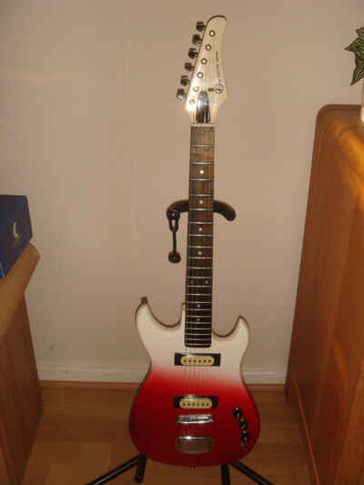 Red & Ivory Ombre Effect Kay Short Scale Electric Guitar Japan 1970s