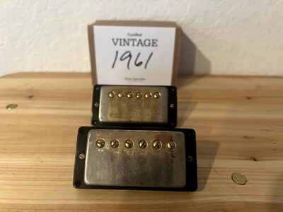 Original Vintage 1961 Gibson PAF "Patent Applied For" sticker Humbucker Set.