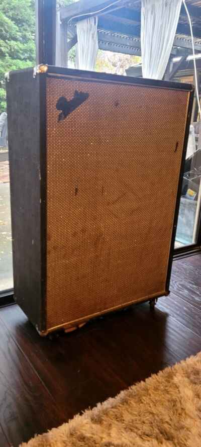 Vintage 1968 Fender 2x12 Guitar Drip Edge Amp Cabinet with Speakers