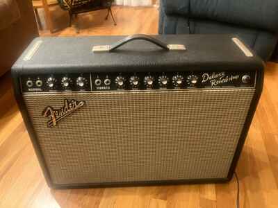 Vintage 1966 Fender Deluxe Reverb amp with original naugahyde cover