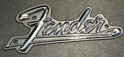 Vintage Metal 1960s USA Fender  Guitar Amplifier Logo Badge Original 5"