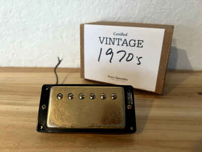 Vintage Gibson PAF "Patent Stamp" Single Humbucker 1978? T-Top. GOLD Cover 7 4k