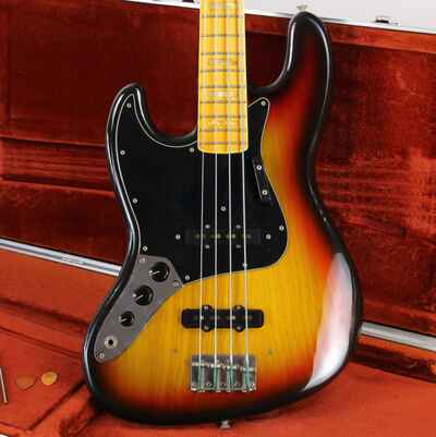 1975 Fender Jazz Bass LEFTY Left-Handed Sunburst | 100% Original Vintage!