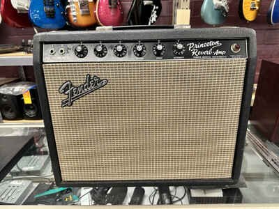 1966 Fender Princeton Reverb Black Panel Vintage Tube Amp AA764