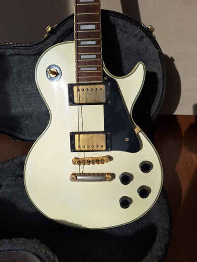 Vintage 96 Epiphone LES PAUL CUSTOM Electric Guitar - Alpine White W / Case