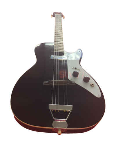 RARE! 1960s Harmony Alden H45 Stratotone Black Tuxedo Semi Hollow Guitar!