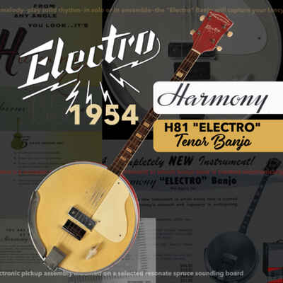 Vintage 1954 Harmony H81 Electro Tenor Banjo 4-String