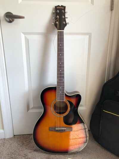 Barely Used - Mitchell Vintage Sunburst Acoustic-Electric Guitar with Soft Case