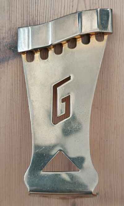 1957 / 1958 Gretsch Gold Short G Tailpiece; only used on some 52 Gretsches-RARE