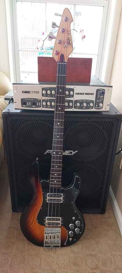 1981-vintage Peavey T-40 4 String Bass Guitar. Tobacco Burst with Rosewood!