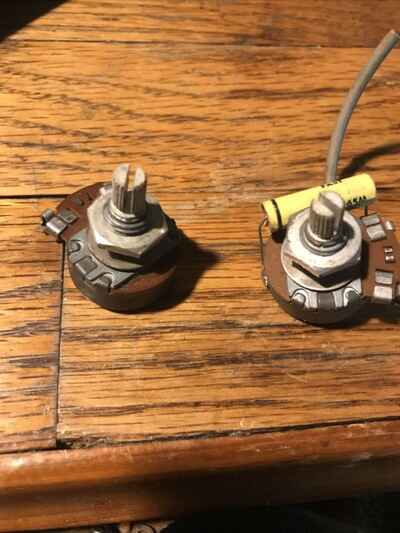 Two Vintage 1960s Guitar Gibson Les Paul Potentiometers 250k