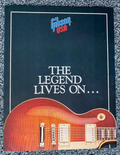 Gibson "THE LEGEND LIVES ON " - 1989 Brochure of 18 Guitars-MINT-RARE!!!