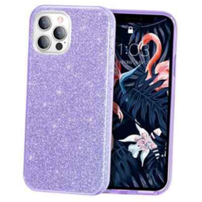 iPhone 12 / 12 Pro Bling Sparkly Glitter Gel Shell Case - Purple