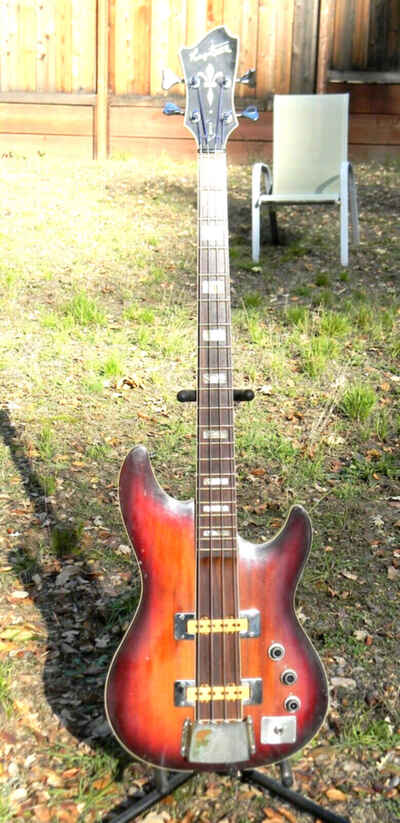 Vintage Hagstrom SuperSwede Bass From SWEDEN 1980 OHSC.  Worn plays / sounds Great