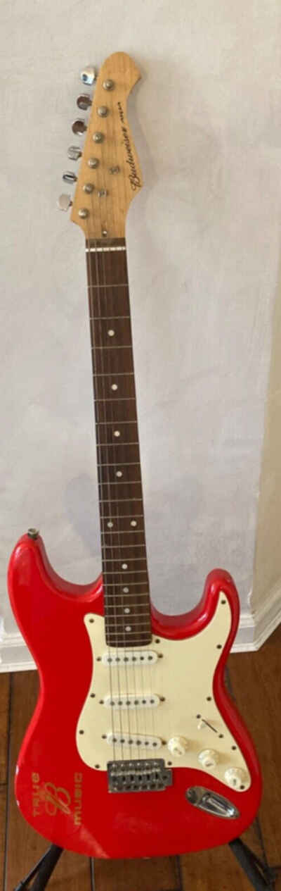 Vintage BUDWEISER Aria Electric Guitar. True B Music STRAT STYLE. MAN CAVE!