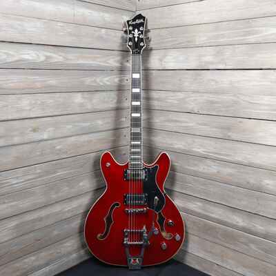 Hagstrom Tremor Viking Deluxe Wild Cherry Finish As Is Great Condition!