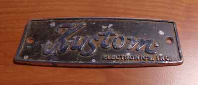 Vintage 5" METAL LOGO 1970s KUSTOM Guitar Amplifier Speaker Cabinet Aluminum