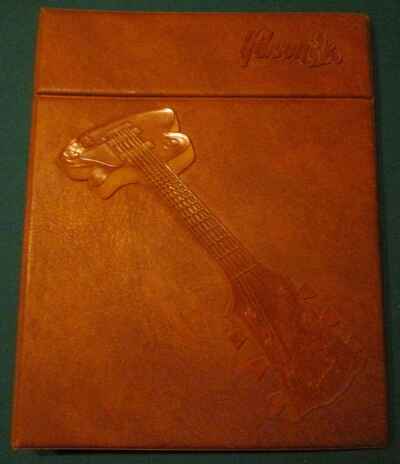 1975 Gibson Guitar Large Embossed Dealer Catalog in 13" X 17" Binder 3D cover !