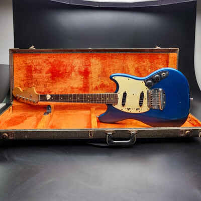 Vintage 1965-66 Fender Mustang Dark Blue with Original Case