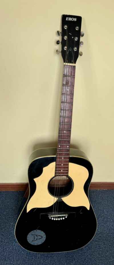 Vintage Eros 1960s Blackbird Guitar, 6 String, L or R Handed. MISSING 2 STRINGS