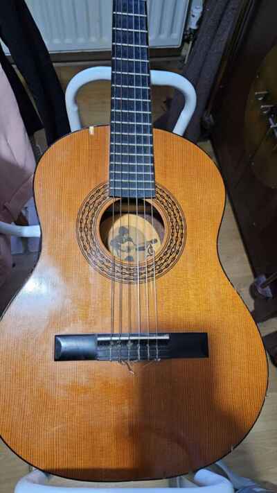 BM Infante Guitar 1970s Made in Spain Vintage 6 Strings 3 / 4 Size Missing String