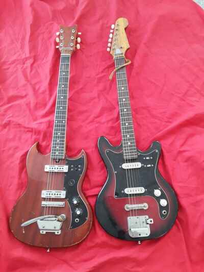 2 Vintage  1960S 70S  KAY ? Typ Guitars Sunburst Not Tested