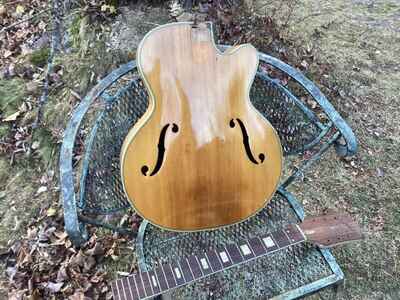 C 1955 Harmony 1950s Vintage Blonde  Archtop Acoustic Guitar Project AS IS!!