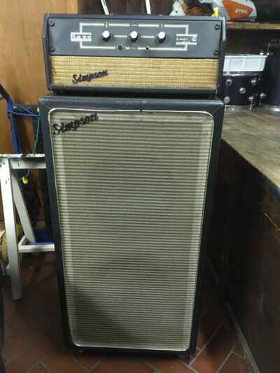 60"  VINTAGE  STACK TUBE--HEAD DAVOLI BASS 50 WATT- + CABINET SIMPSON  2x15"