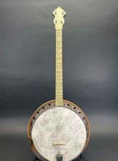 VINTAGE VEGA 4-ST STYLE N BANJO PEARL RESONATOR 19 FRET TENOR W / ORIG. CASE 1920s