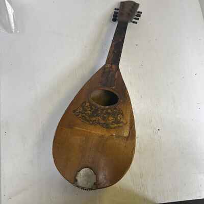 Antique B J Bowl Back Mandolin New York Needs Work Sold AS-IS